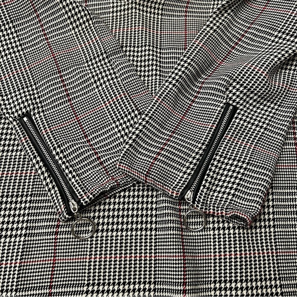 ZARA Black and White Houndstooth Collared Shift Dress - Picture 11 of 14